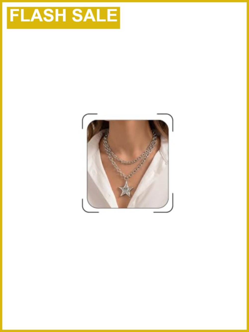 Chunky Gold Star Necklace Large Statement Pendant Necklace